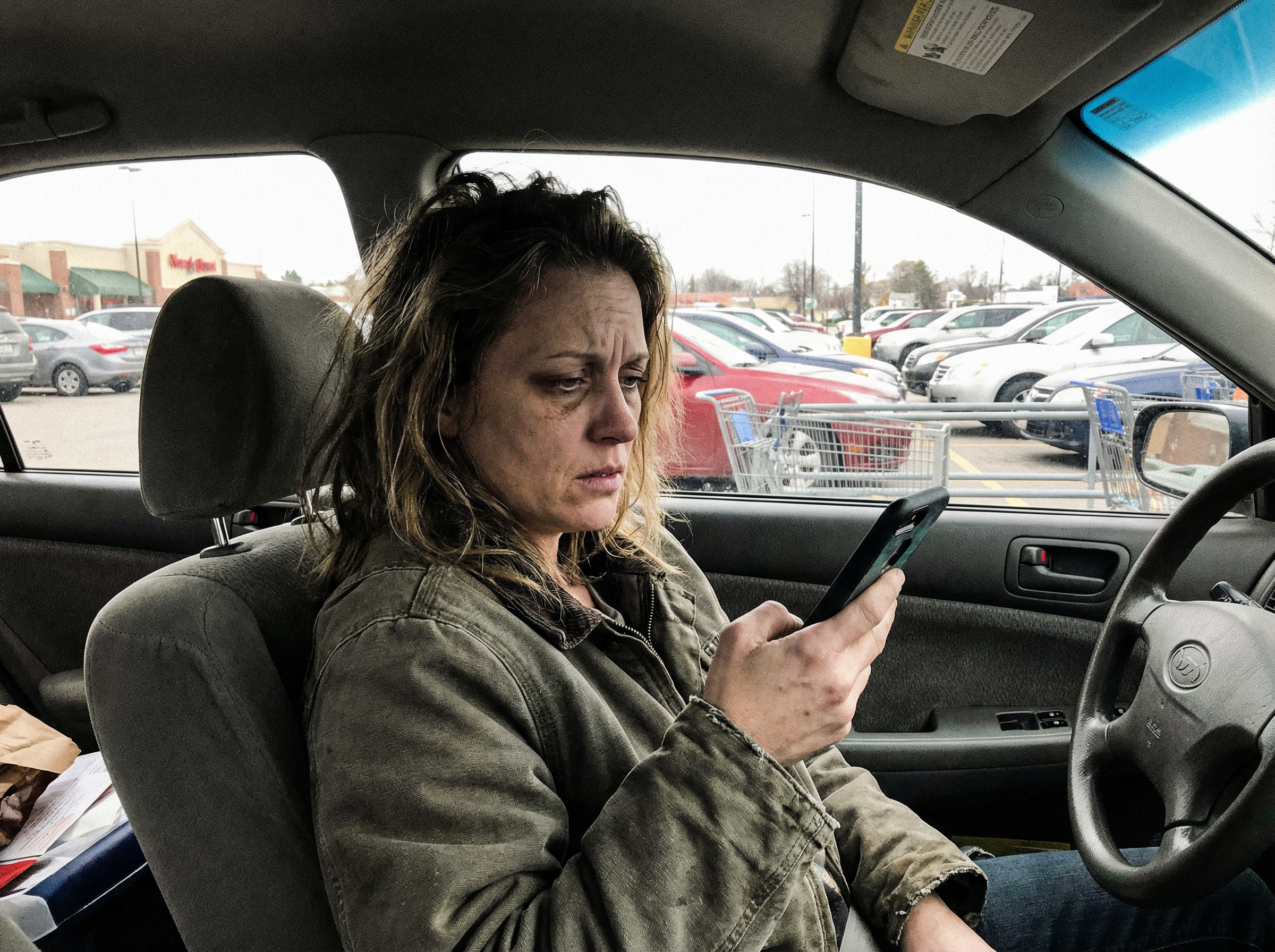 Stressed person at kitchen table late at night surrounded by bills, exhausted from financial pressure